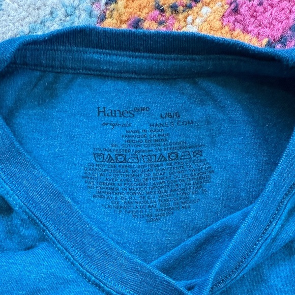 Hanes Teal Kids Short Sleeve Tee - Picture 2 of 2